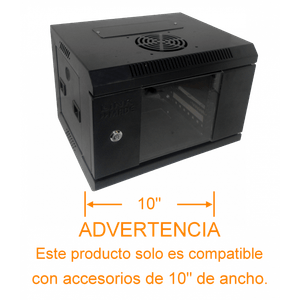 LINKMADE Rack 4U 10-Pulgadas-Ancho 30cm-Fondo Negro Puerta-Vidrio