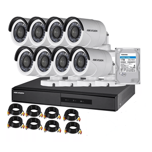Hikvision DS-J142I/7208HGHI-M1C+8CAM Kit DVR + 8 camaras +HDD 1TB
